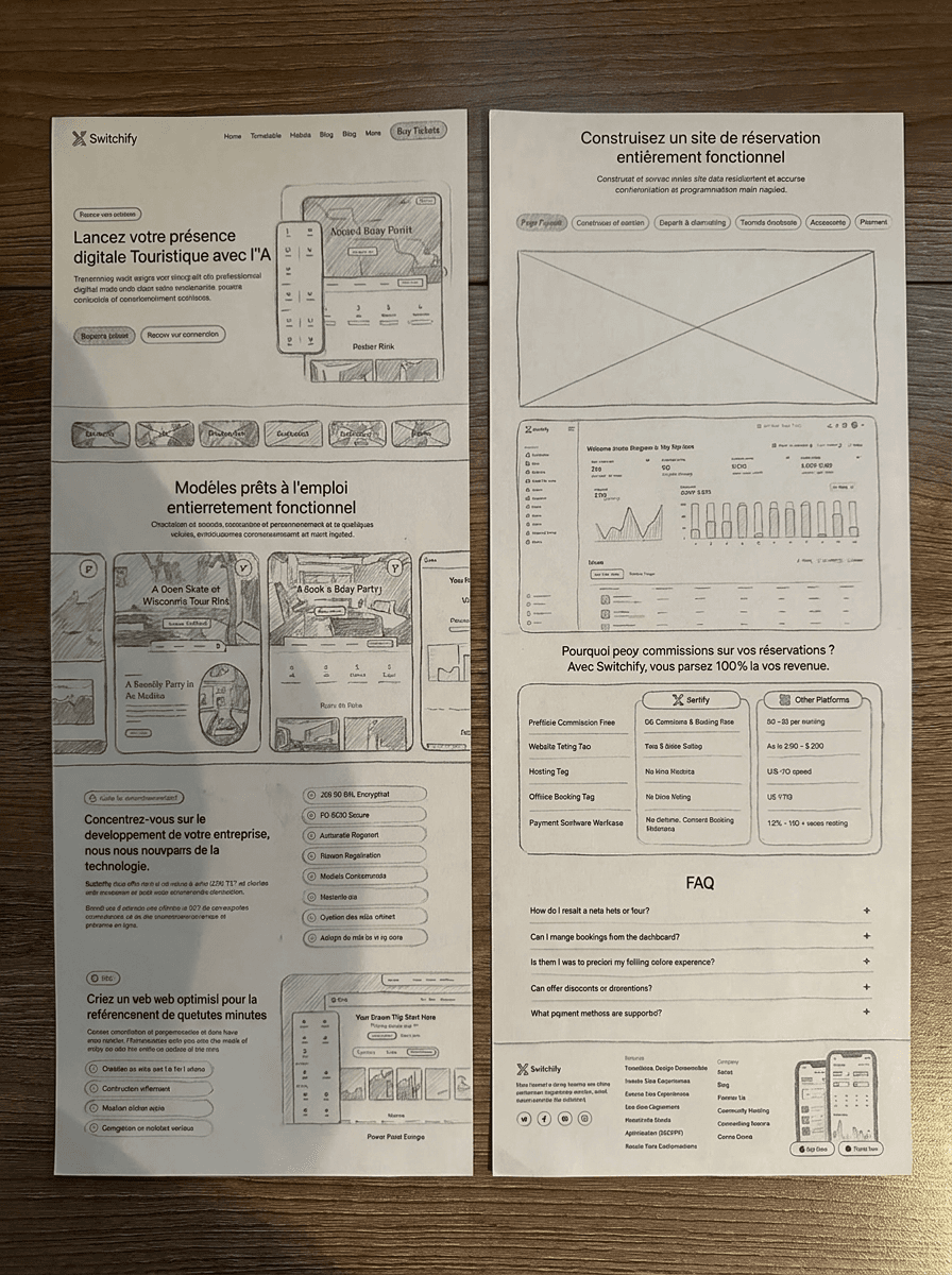 Swichfy UI Design Sketching